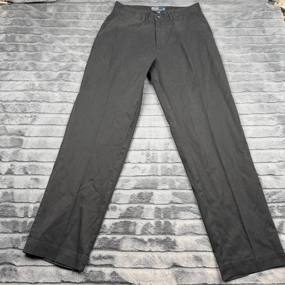 Polo Ralph Lauren Mens Black Cotton Chino Pants 31x30 Straight Leg RN41381